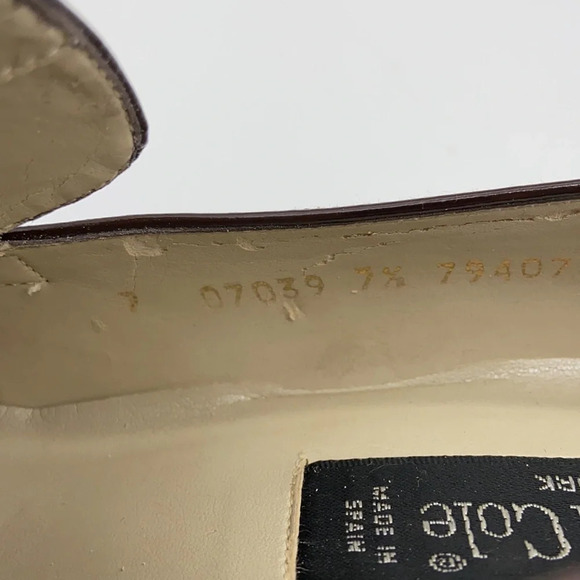 Kenneth Cole Brown Leather Square Toe Loafer Heels - Picture 8 of 10